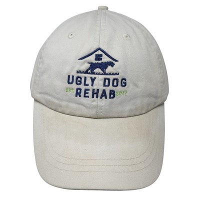 Ugly Dog Rehab Est 2017 Baseball Cap Beige One Size Adjustable Embroidered Adams