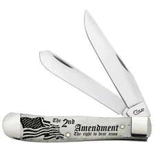 Case XX Knife Trapper '2nd Amendment' Natural Bone AWTC54AM Pocket Knives