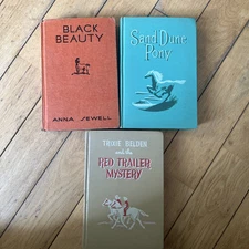 Lot Of Vintage Books Children’s Black Beauty-Mystery-Sand Dune Pony