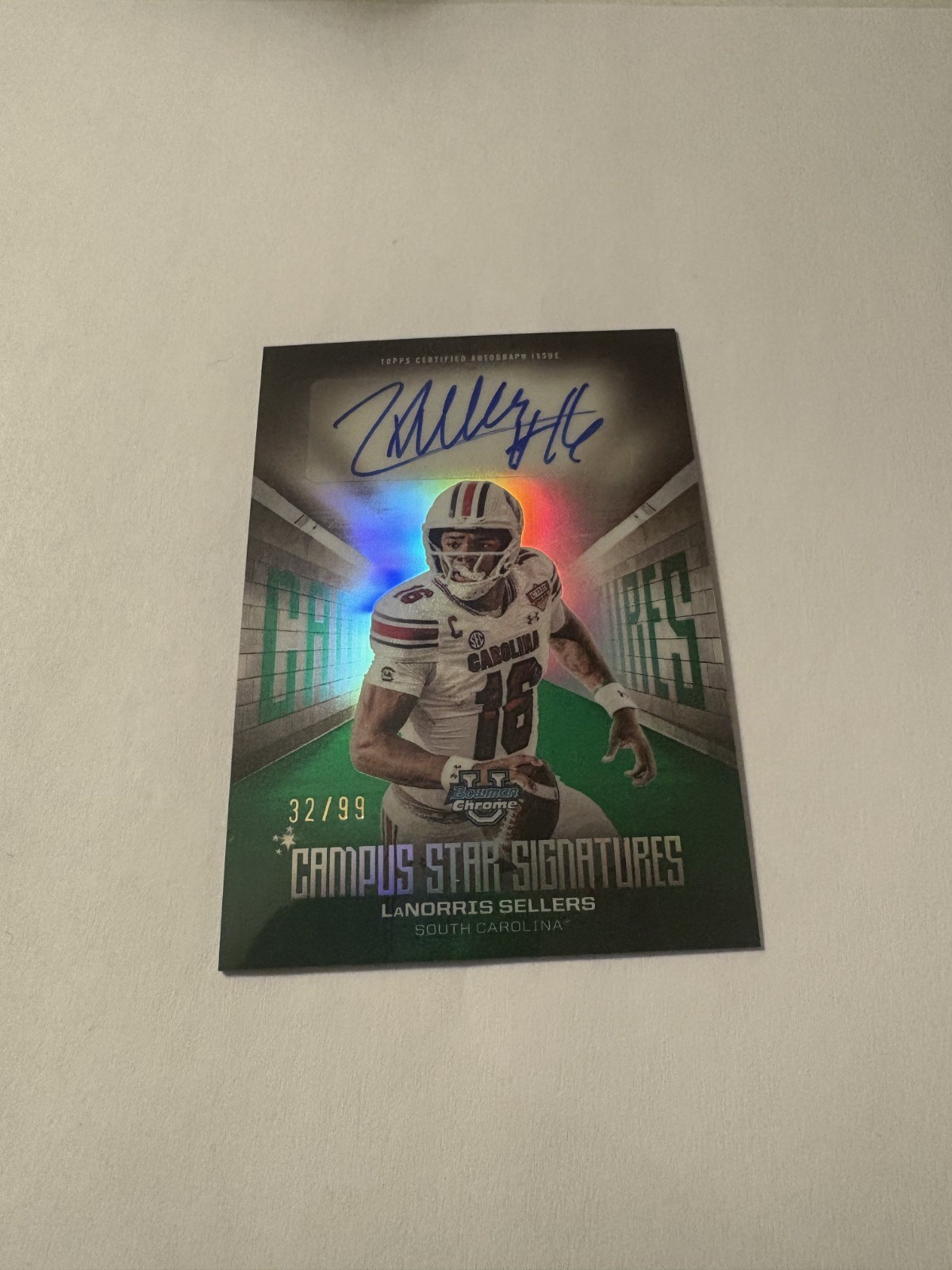 /99 2025 Topps Bowman Chrome U LaNorris Sellers Campus Star Signatures Auto