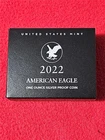 2022-W AMERICAN SILVER EAGLE PROOF DOLLAR 0.999 1 TROY OZ SILVER  OGP #MF-T2186