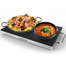 NutriChef Electric Warming Tray Stainless Steel 180W / Food Warmer Easy-to-Clean