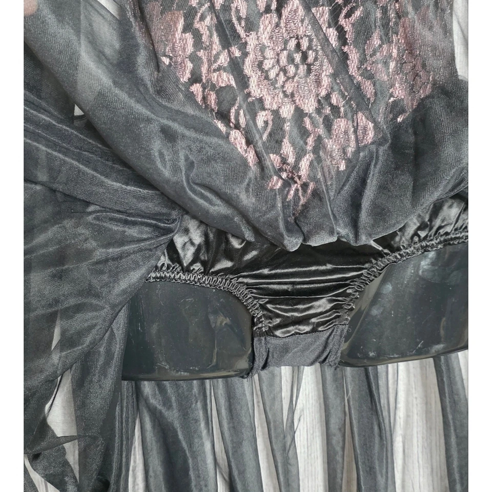 Винтажный занавес вызов Kids Gothic балерина костюм платье 10T - черный кружева и шифона - Изображение 4 из 4