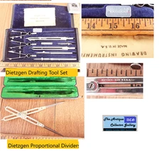 Vintage Dietzgen⌛Federal Proportional Dividers & Drafting Tool Set🛠️w/Cases