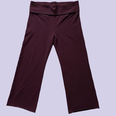 Skims Women Plus Size 2X Soft Lounge Fold Over Pants Cropped Bordeaux Pre Owned