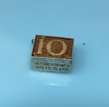 Vintage Sterling Silver Bracelet Charm Break Emergency 10 Ten Shilling Note 2.3g