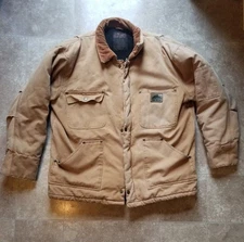 Old Mill Carhartt Style Chore Barn Jacket Insulated Fleece Lined Tan L