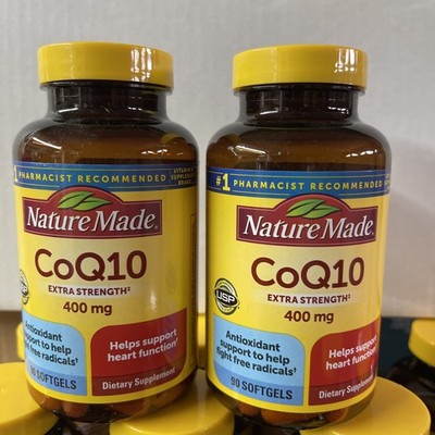 Nature Made CoQ10 Extra Strength 400 mg 90 x 2 = 180 Softgels Lot Of 2 (09/2028)