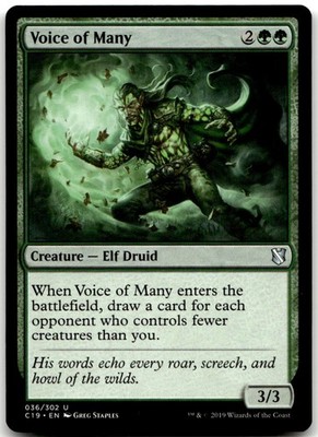 Voice of Many 36 Uncommon Commander 2019 Lightly Played