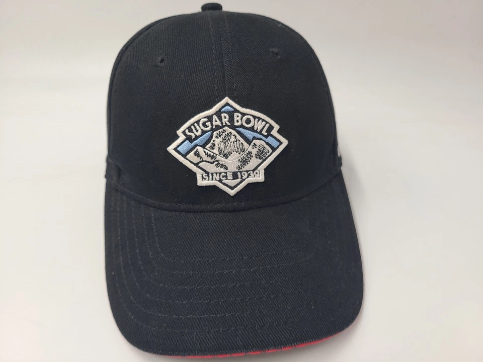 Gorra ajustable para estación de esquí Sugar Bowl Lake Tahoe California Snowboard negra Foto 2 de 4