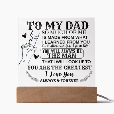 To My Dad Acrylic Plaque Gift From Son Daughter Birthday Fathers Day Gift Idea
