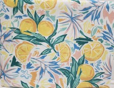 Fabric Printed Tablecloth, 60"x84" Oval, CITRUS FRUITS, LEMONS FRESCA, TVI