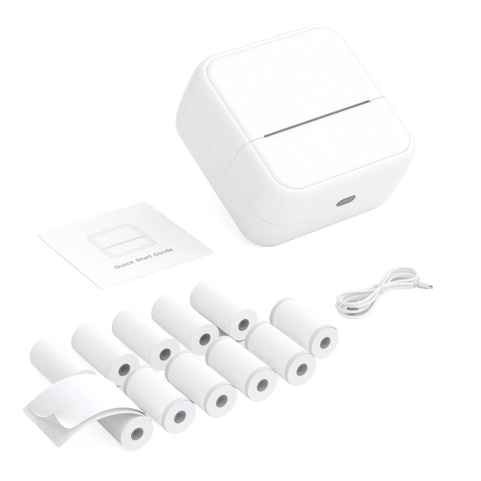 Mini-Taschendrucker BT 57mm 2'' Klebezettel/Fotos Für /iOS Weiß 7V2R