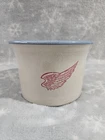 Red Wing Stoneware Small Bowl Crock Blue Rim  4" Tall  6" Wide