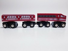 Maison Joseph Battat Wooden Railroad Black Train Car Works with Thomas/Brio EUC