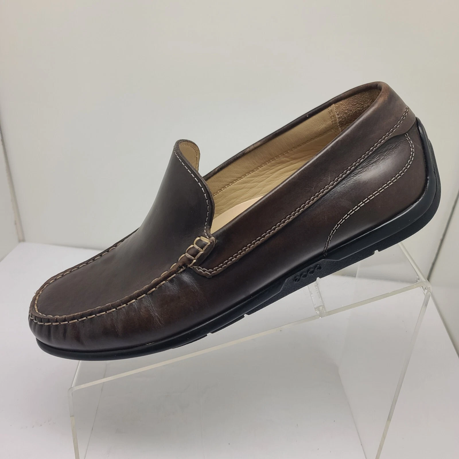 Mocassini Ecco Classic Moc 2.0 da uomo scarpe da guida in pelle marrone taglia 41 US 7 7 5