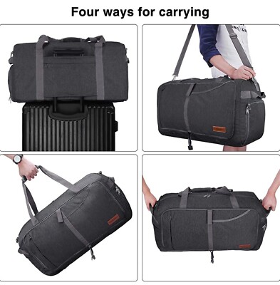 canway 65l travel duffel bag Bag, Foldable Weekender with Shoes Compartment for Men Women Water-proof & Tear Resistant including clothing Cshidworld Large 65L Foldable Waterproof
