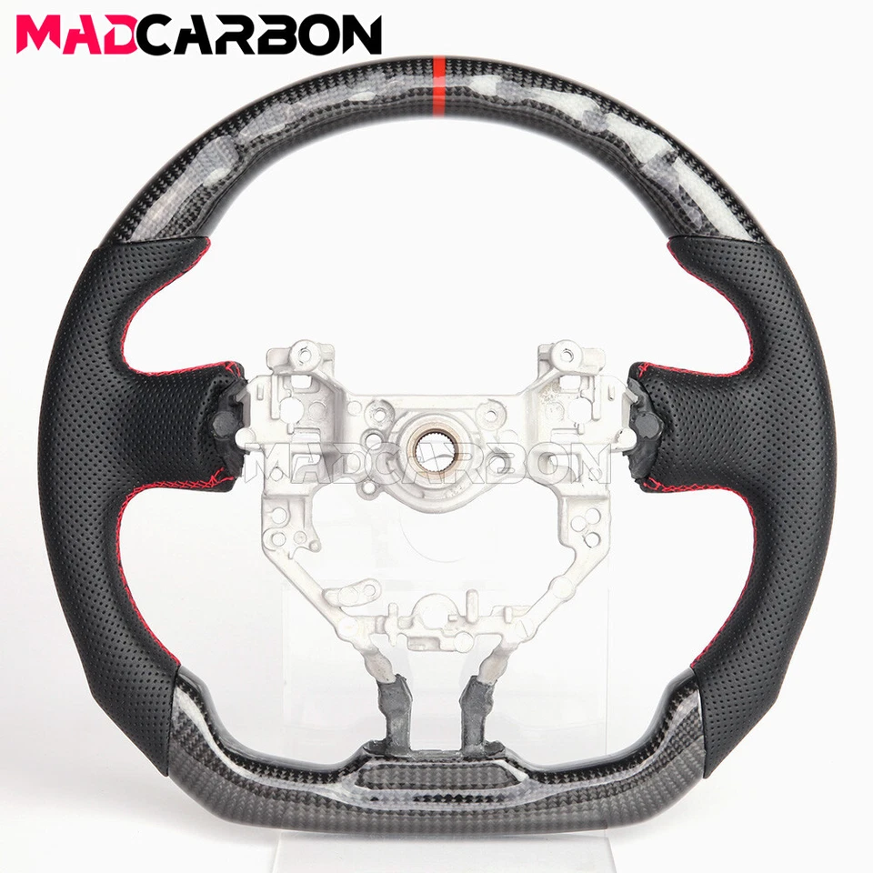 Volante deportivo de fibra de carbono real para Scion FR-S 2012-2016 costura roja Foto 4 de 4