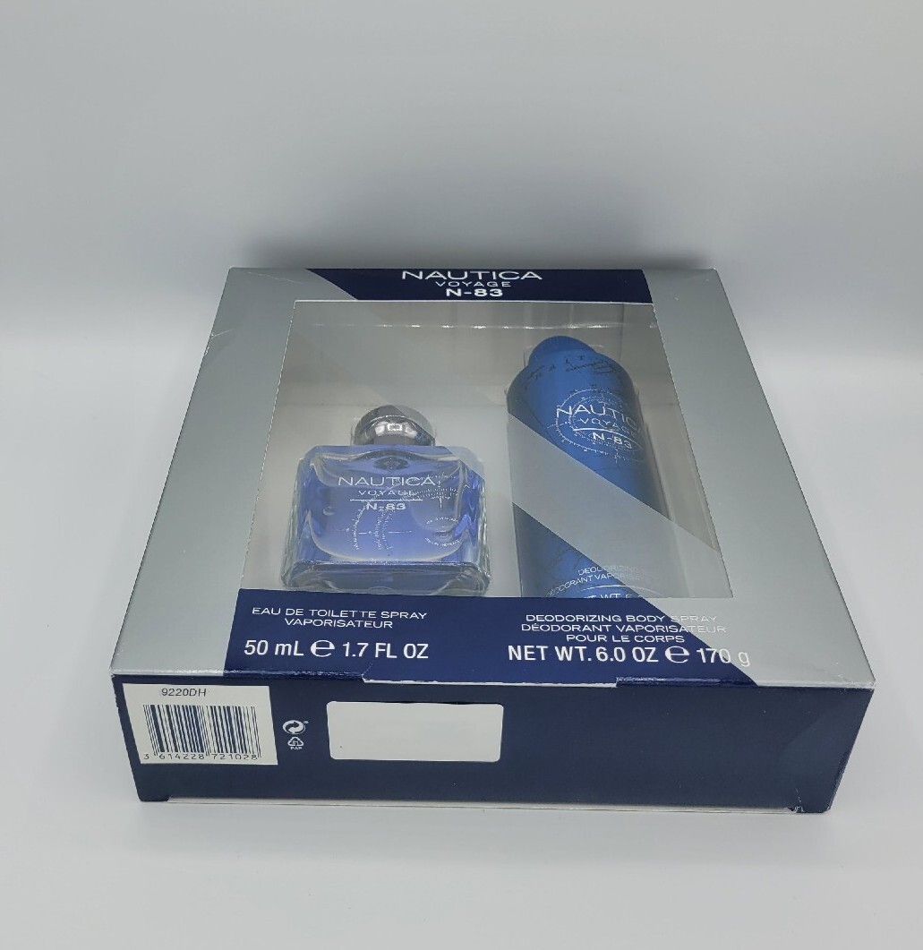 NEW! Nautica Voyage N-83 Gift Set 1.7 fl oz. Eau De Toilette & 6 oz Body Spray