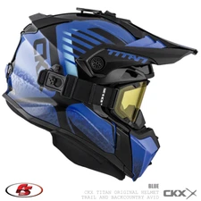 NEW CKX TITAN ORIGINAL Snowmobile HELMET AVID-BLUE GLOSS Size: XL w/ two goggles