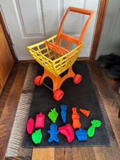SHOPPING CART 1972 Mattel Vintage Tuff Stuff Toy With 11 Play Food Shapes