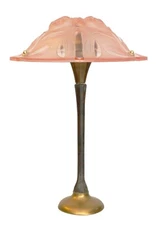 Unique Art Deco Lamp "ROSES KISS" Collector Brass Lamp Berlin