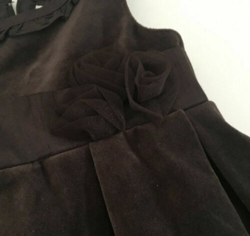 Janie and Jack Precious Holiday Brown Velvet Dress Tulle Flower Fancy 12-18 mo - Bild 3 von 6