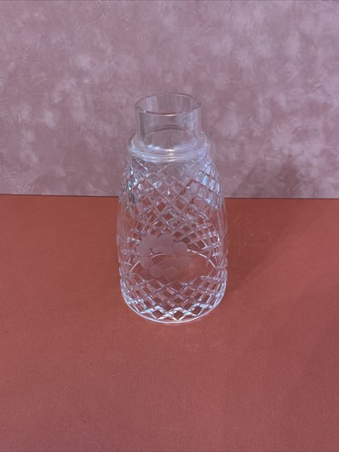 Vtg Etched & Diamond Cut Crystal Hurricane Chandelier Replacement Lamp Shade - Picture 6 of 6
