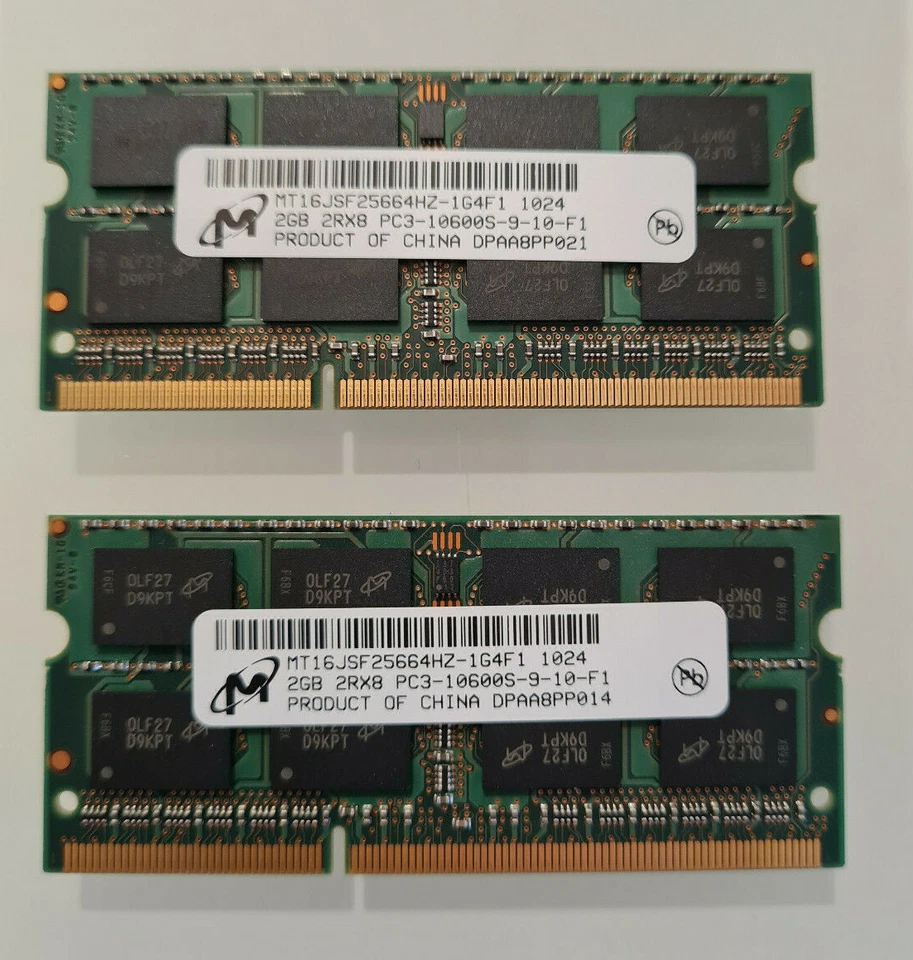 2 St. Hynix HYMP564S64P6-C4 512 MB DDR2 RAM 200-pin SO-DIMM 2Rx16 PC2-4200S