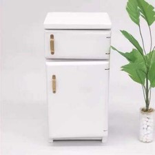 1:12 Scale Dollhouse Miniature White Wood Furniture Refrigerator Fridge Kitchen