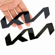 2x Gloss BLACK Vehicle Front Hood Trunk Emblem KN Badge Sticker for K5 K7 K8 KX