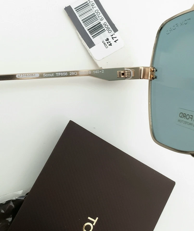 Gafas de sol TOM FORD Scout TF656 28Q 58 mm de gran tamaño mariposa dorado verde - Italia Foto 4 de 4