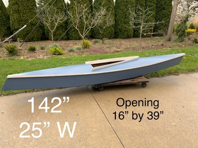 wooden kayak hand built 12’ vintage very unique wooden