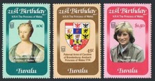 Tuvalu 170-172, MNH. Michel 158-160. Princess Diana, 21st birthday, 1982.