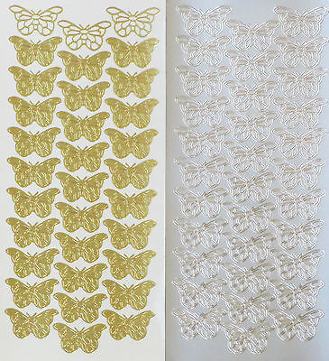 MULTI COLOURED BUTTERFLIES Peel Off Stickers Medium Spring Butterfly Card Making