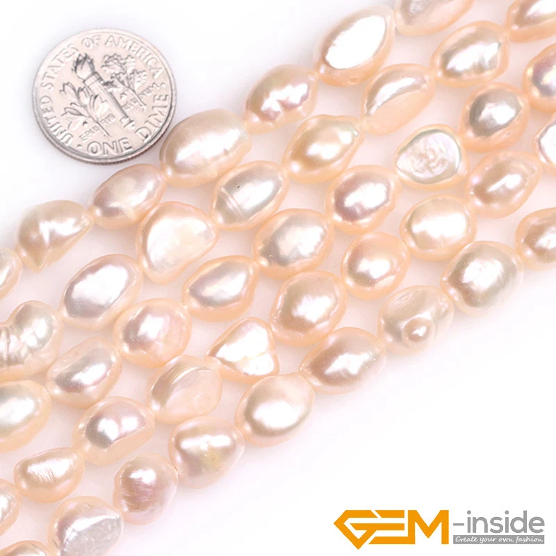 Cuentas de arroz coloridas de perlas de agua dulce de forma libre para hacer joyas 14" 8-9x10-11 mm Foto 2 de 4
