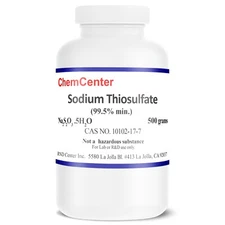 Sodium Thiosulfate, Reagent, Fine Crystal, 99.5% min., 500 grams