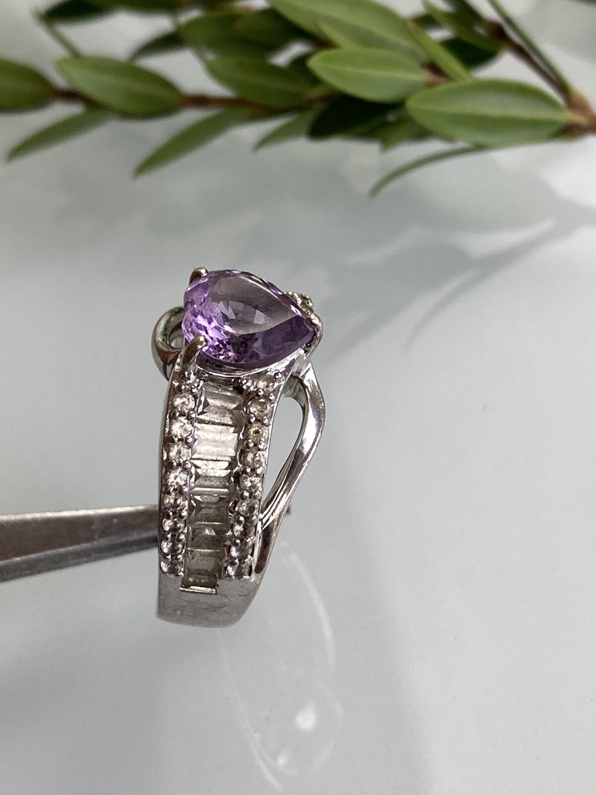 Sterling 925 Solid Silver Loaded Diamond Amethyst… - image 8