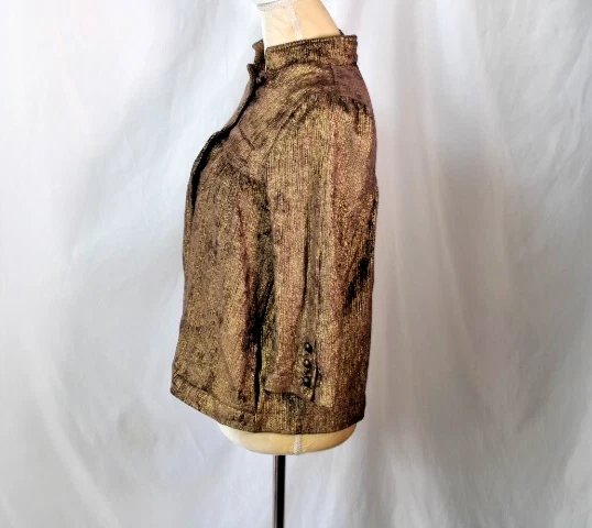La Rok Gold Blazer Jacket Size S - Imagem 4 de 4