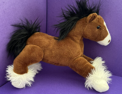 Aurora Flopsie Brown Plush Horse Black Mane White Furry Hooves 16  SALE!