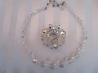VINTAGE AURORA BOREALIS 15" NECKLACE AND BROOCH PIN