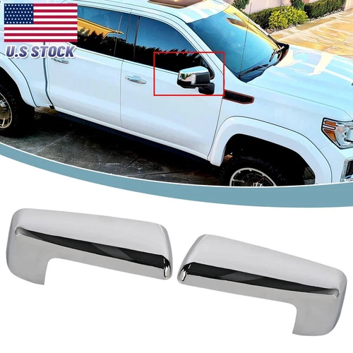Chrome Top Half Mirror Covers For Chevy Silverado/GMC Sierra 1500 19-24
