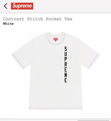 FW17 SUPREME S/S POCKET TEE WHITE 白 S-XL送料無料 Supreme S/S Pocket Tee ホワイト L