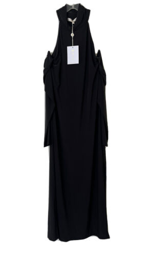 Wayf Women Black Long-Sleeve Cold Shoulder Midi Dress Size L NWT