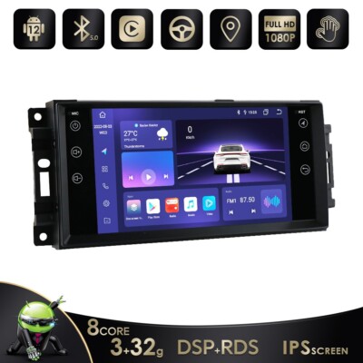 32G Android 14 Car Radio GPS Navi DSP For Dodge Challenger Compass 2009-2011