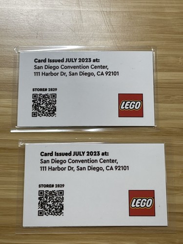 SDCC 2023 Lego Exclusive Brickbuster Membership Card San Diego Comic Con Lego x2 - Picture 2 of 2