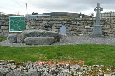 PHOTO  KILTEALY CHURCHYARD A MONUMENT AND A HELPFUL VILLAGE MAP AT THE SOUTH-WES