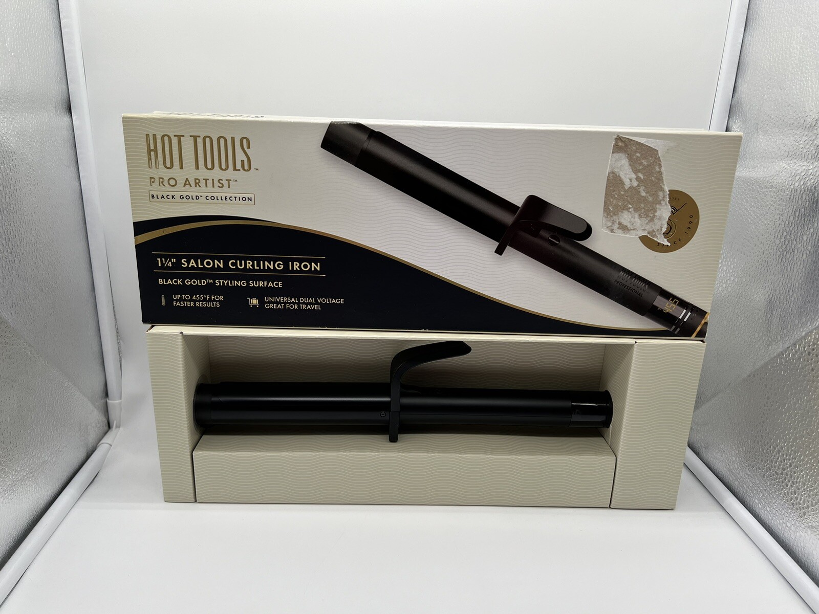 Hot Tools Pro Artist 1-1/4 Inch Black Gold Digital Curling Iron