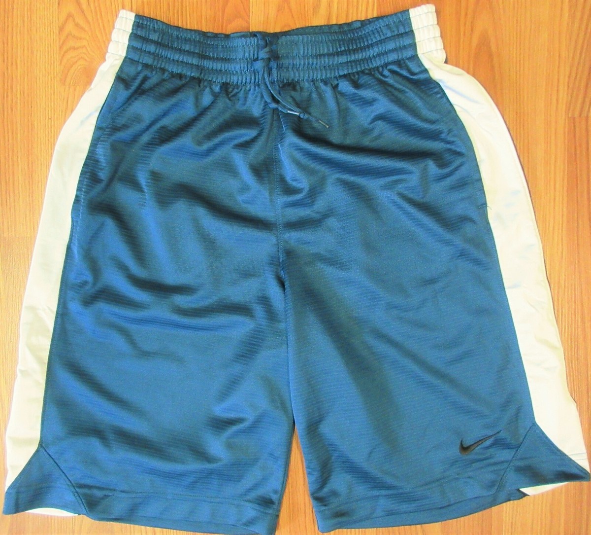 NIKE Mens POLYESTER ATHLETIC SHORTS DARK CYAN WHITE Sz SMALL, S