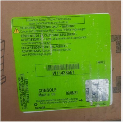 Brand New Whirlpool Oven Console W11428561